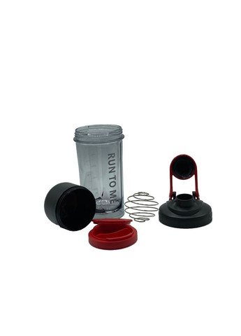 Шейкер спортивний з контейнером 600 мл KXN-1199 з вінчиком Сірий/Червоний (A-011822) Casno (308460304)