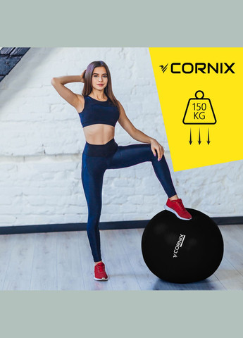 Мяч для фитнеса (фитбол) 65 см. Anti-Burst Black Cornix XR-0020 (345711189)