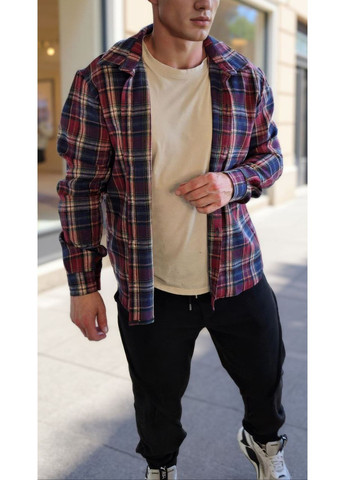 Темно-красная рубашка No Brand