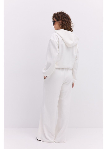 Женский спортивный костюм из флиса молочный с зип-худи и прямыми брюками Arjen (364967577)