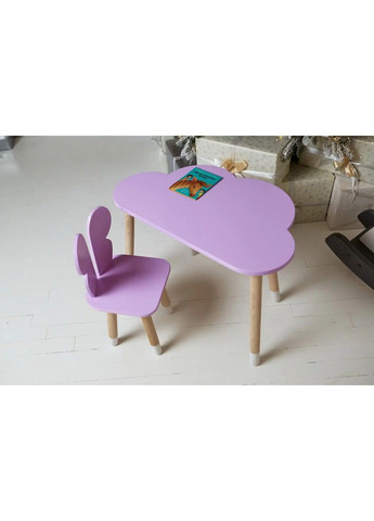 Дитячий столик Хмарка для навчання та ігор (Фіолетовий) та стільчик Метелик (Фіолетовий) No Brand (331639875)