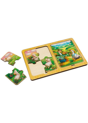 Деревянный пазл-вкладыш "Овцы и гуси" (ПСД181) PSD181 в рамке Ubumblebees (334153464)