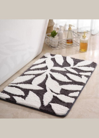 Коврик для ванной и душа коврик для ног в ванную комнату,микрофибра,атискользящий 40х60 см, с листьями No Brand (346532783)