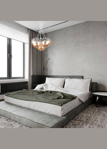 Срібна люстра на шість скляних кавових куль No Brand (370070932)