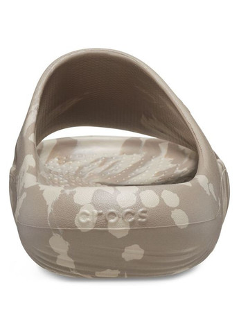 Бежевые женские кроксы mellow marbled slide m6w8-38-24.5 см mushroom/cobblestone 208579 Crocs