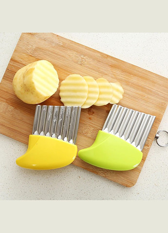 Слайсер хвилястий сирорізка ніж для фігурної нарізки сиру картоплі чіпсів карвінгу Зелений Kitchen Master (304153169)