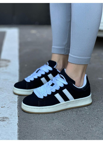 Черные женские кеды черный цвет эко-замш высокого качества No Brand