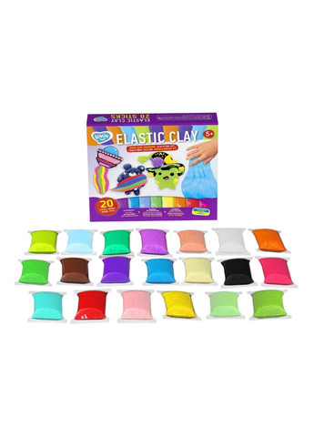 Набір для ліплення з повітряним пластиліном Elastic Clay 70140, 20 стиків Окто (304998852)