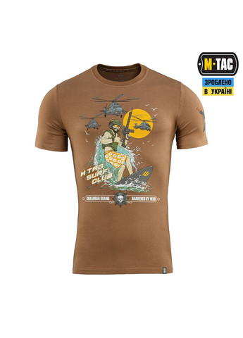 Коричнева футболка surf club coyote brown s M-TAC