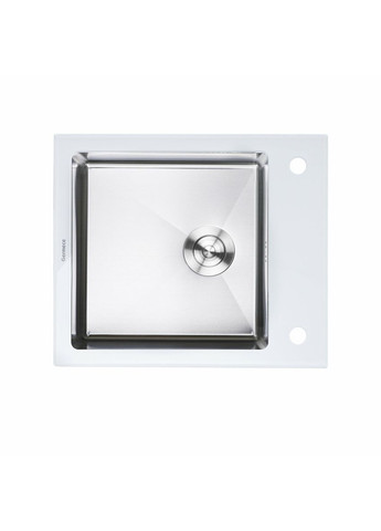 Кухонна мийка Handmade WHITE GLASS 600х510х200 Platinum (336934520)