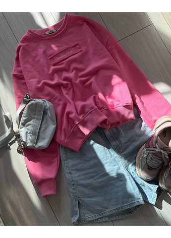 Рожевий світшот жіночий замір в описі Vione однотонний без декору (368708797)