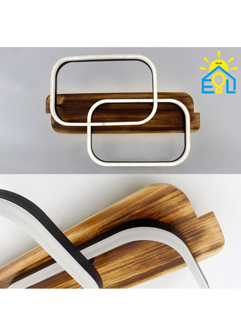 Керована світлодіодна люстра WOODY 95W-2SQ-APP-650x420x135-BLACK/WOOD-220-IP20 ESLLSE (301020877)