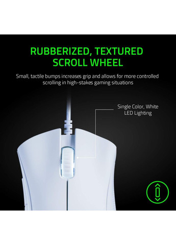 Игровая мышь DeathAdder Essential белая, оптический сенсор 6400 DPI, 5 программируемых кнопок, эргономичный дизайн Razer (354827663)