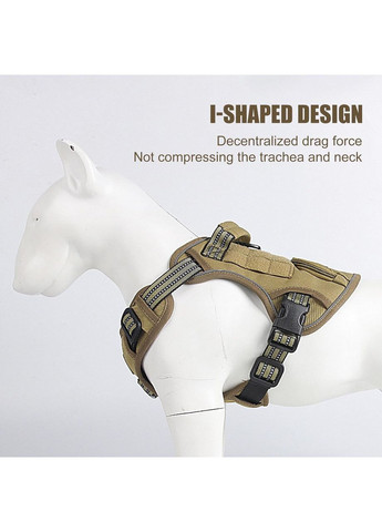 Шлея для собак с сумочкой и светоотражающей лентой, регулируемая Коричневый, M Duomm (373444019)