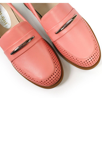 It-Girl Жіночі перфоровані лофери лофери кораловий з натуральна шкіра, — літо (350874635)