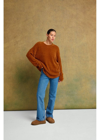 Рудий демісезонний жіночий светр оверсайз з альпаки MonCher