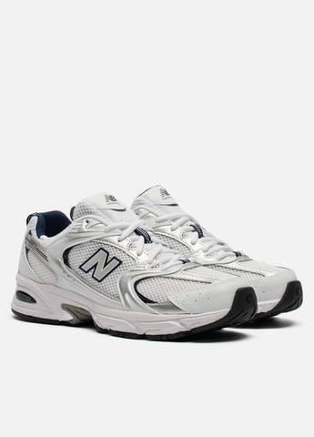 Светло-серые демисезонные кроссовки мужские New Balance 530 White Silver Navy MR530SG Нью Беланс 530