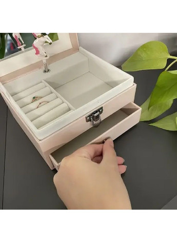 Скринька для зберігання прикрас з мелодією обертовим єдинорогом дзеркалом висувним ящиком 15×9×13 см (481249-Prob) Unbranded (358494937)