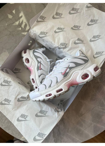 Білі літні кросівки nike air max tn white pink найк аір макс тн плюс No Brand