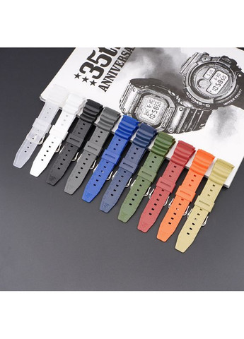 Ремінець для годинника Casio білий полімерний для чоловіків жінок унісекс із пряжкою класичний 24 мм ProDobro (367264696)