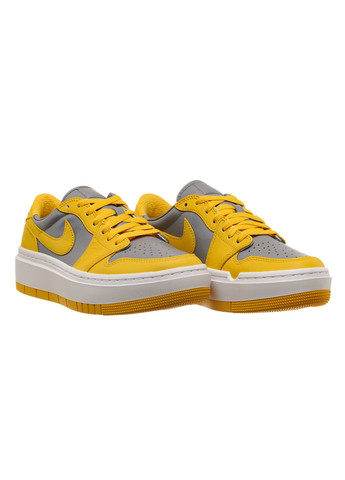 Желтые демисезонные кроссовки женские 1 low elevate yellow grey (dh7004-017) Jordan