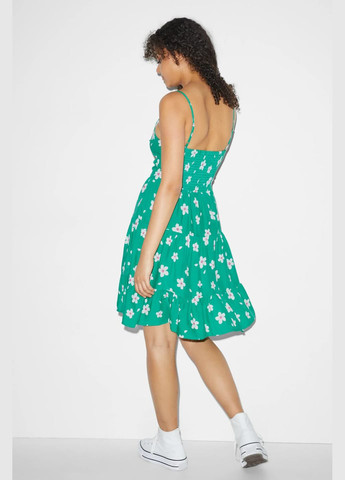 Зелена кежуал сукня в квітковий принт C&A однотонна