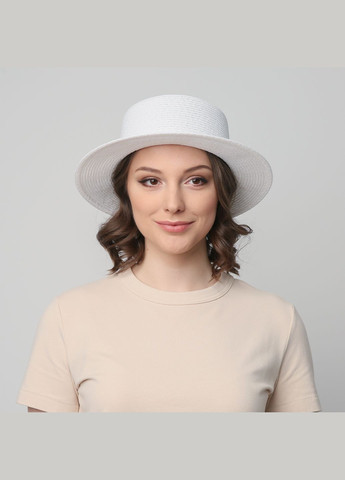 Шляпа канотье женская бумага белая VIVIAN LuckyLOOK 817-860 (289478376)
