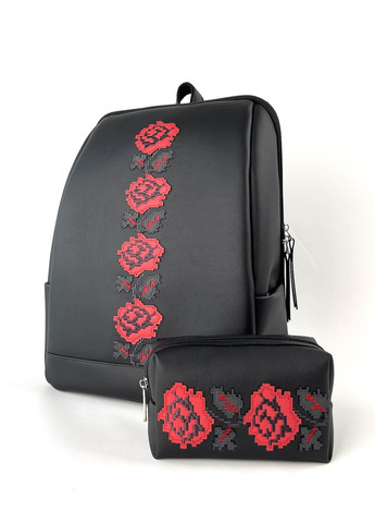 Комплект (рюкзак та косметичка) N23015 чорний Alba Soboni міський (280930834)