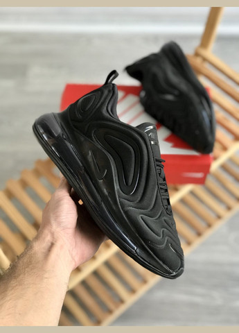 Чорні Осінні кросівки чоловічі і жіночі nike air max 720 black| найк аір макс 720 чорні No Brand