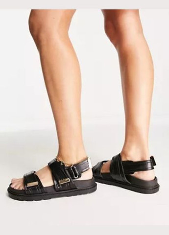 Босоніжки Asos flume sporty flat sandals in black (291145498)