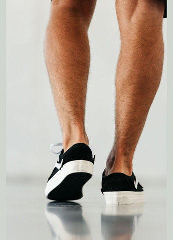 Чорно-білі Осінні кросівки чоловічі No Brand