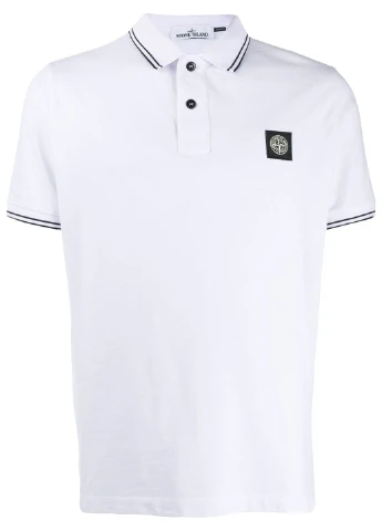 Біла футболка поло Stone Island 101522S18 V0010