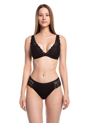 Чёрный бралетт кружевной бралет без косточек Lama без косточек полиамид, эластан