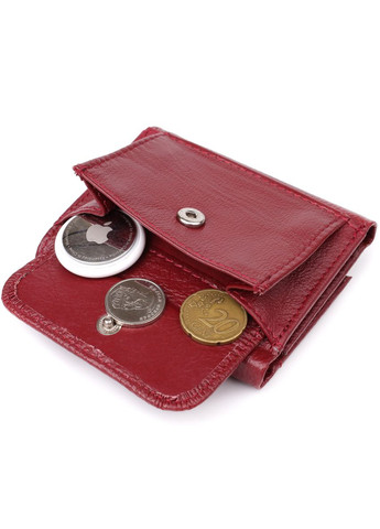 Мініатюрний жіночий гаманець із монетницею з натуральної шкіри бордовий st leather (352167642)