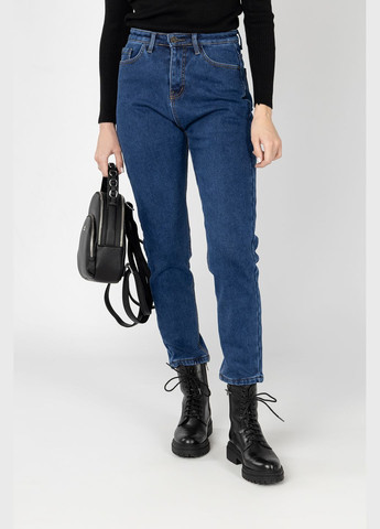 Жіночі джинси мом колір темно-синій ЦБ-00236633 Forest - (307362984)