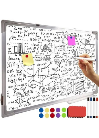 Маркерна магнітна дошка фліпчарт для записів з маркерами магнітами губкою для стирання написів 60х90 см (478027-Prob) Unbranded (301731445)