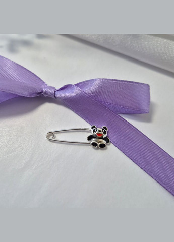 Серебряная Брошка булавка шпилька Панда с эмалью серебро 925 пробы 5565 1.29г No Brand (317571737)