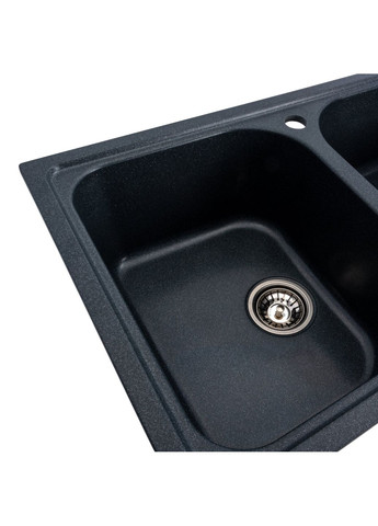 Гранітна мийка для кухні 7950 Equatoria матова Антрацит Platinum (269794797)
