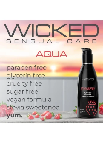 Лубрикант їстівний Strawberry Flavored зі смаком полуниці, 60 мл Wicked Sensual Care (383275074)