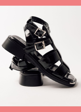 Босоніжки на підборах чорні лакова шкіра. Krula (326830533)