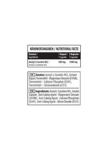 Ацетил-L-карнітин L-Carnitine Acetyl 90 капсул MST (362411609)