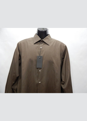 Оливковковая (хаки) кэжуал рубашка однотонная Murano