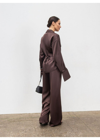 Коричневая рубашка однотонная Romashka