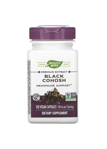 Натуральна добавка Black Cohosh 40 mg, 120 вегакапсул Nature's Way (293476983)