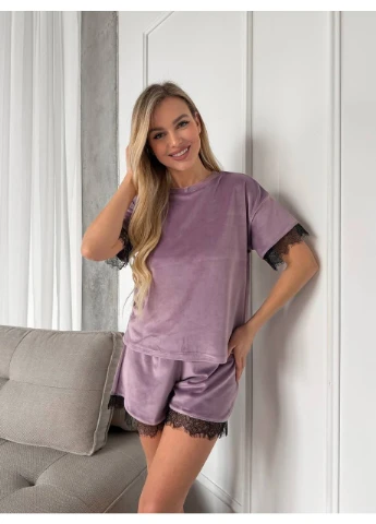 Бузкова всесезон жіночий домашній костюм з велюру Fashion