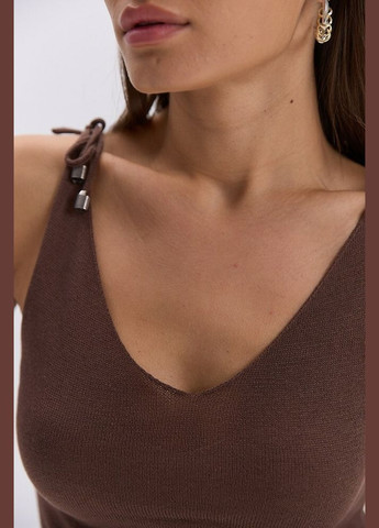 Женская майка MKAR102315-4 шоколадная вязаная летняя Modna KAZKA — 337716077