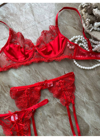 Красный балконет комплект женского белья | красная искушение, красный Vital-Textile с косточками полиэстер, эластан