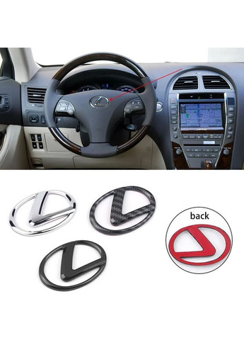 Эмблема руля черная 64х46мм пластик (на скотче) Lexus (369611684)