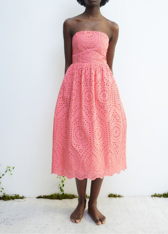 Розовое кэжуал платье H&M однотонное