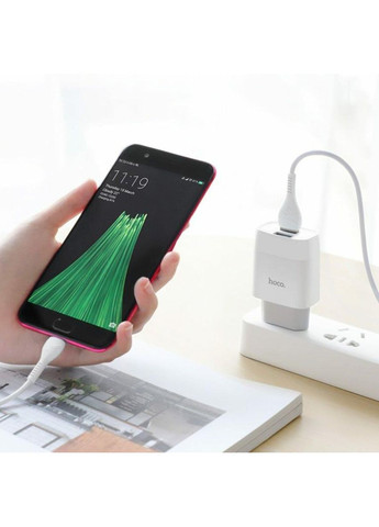 Блок для зарядки C73A Glorious dual port charger set(Micro) White Hoco (367724202)